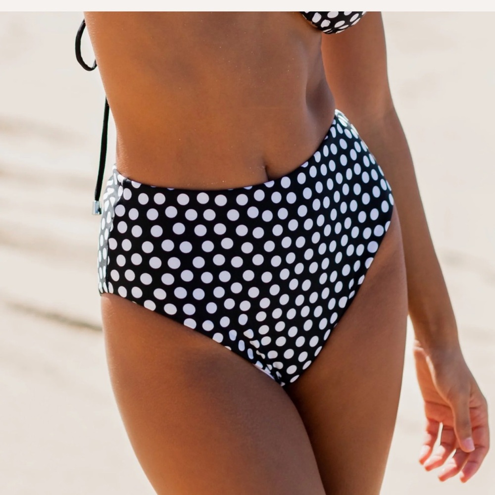 Kenny flowers Monte Carlo locks dot high waist bikini bottoms